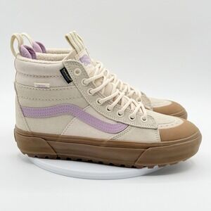 Vans‎ MTE Sk8-Hi Cold Weather Sneakers Size 7 Womens Cream/Purple Waterproof NEW